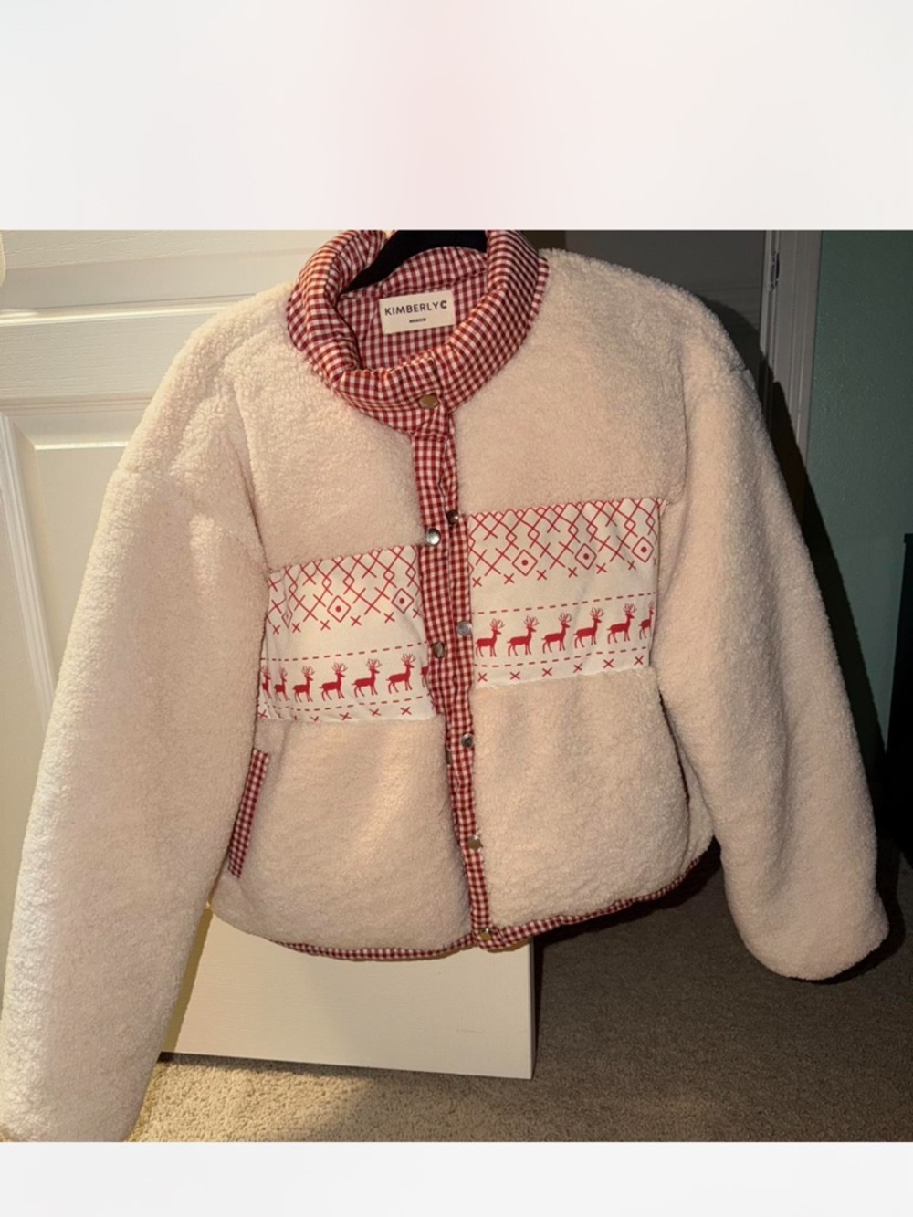 Kimberly C Reindeer Sherpa Jacket